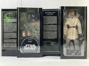 STAR WARS/スターウォーズ クワイ=ガン・ジン SIDESHOW/サイドショウ ●2535Y● 長期保管品 TOMY/トミー 未開封品 12インチフィギュア