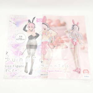  Super Sonico BiCute Bunnies Figure pink black .. poster only 2 pieces set f dragon FuRyu prize not for sale /15014