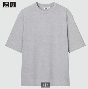 ユニクロU エアリズムコットンオーバーサイズボーダーTシャツ（5分袖）