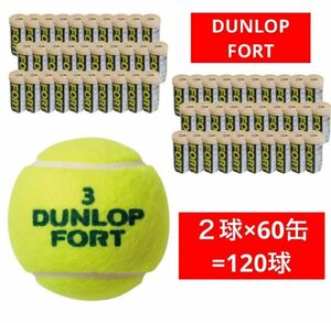 DUNLOP FORT テニスボール　　　　　　　　　　　　　２球入 ２箱（60缶/120球)