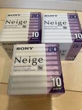1円から　即決　ソニー SONY Neige ネージュ　80分 10枚　3パック　合計　30枚MDディスク　新品　未使用　未開封_画像1