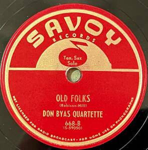 DON BYAS QUARTETTE SAVOY London Donnie/ Old Folks