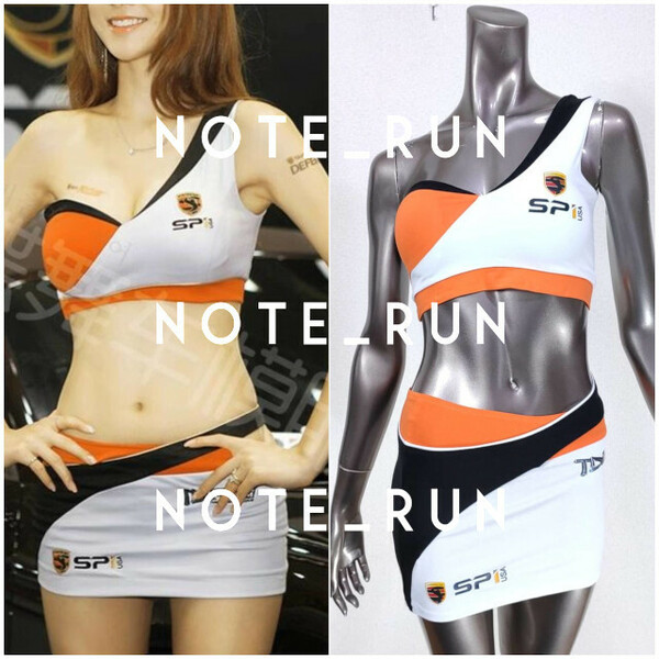 【xsp】コスチューム RQ レースクイーン 衣装　白・橙・黒