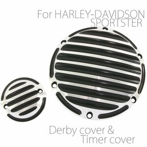  Harley sport Star Dubey cover timer cover set C type 6 hole black & silver left right XL883 XL1200 2004~2017 model 