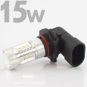 高品質!! 15W LEDバルブ 【 HB3 6000K 】 フォグランプ 等に… 12V/24V兼用 無極性タイプ ホワイト発光 1個 バイク 自動車 ヘッドライト