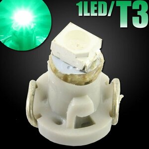 T3 SMD マイクロ LEDバルブ グリーン 1個 エアコンパネル メーター球 メーターランプ インジケーター パネル ミニバルブ 小型電球