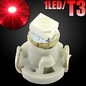 T3 SMD LED バルブ エアコンパネル球 メーター球 レッド 1個 メーター球 エアコン パネル イルミ インジケーター 警告灯
