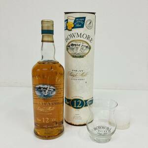 BOWMORE　ボウモア　12年　カモメラベル　スコッチウイスキー　グラス付き　750ml　43度　未開栓　古酒　【S-015】