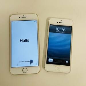 iPhone　まとめ　2点　iPhone5　32GB　iPhone6　64GB　初期化済み　SIMなし　シルバー　ゴールド　Apple　【0518】