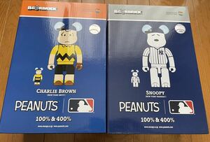  Bearbrick MLB PEANUTS BE@RBRICK 400% только SNOOPY NEW YORK YANKEES Charlie Brown NEW YORK METS Snoopy Charlie Brown 