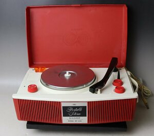 #W-3926#SHARP*RP-650 portable record player vacuum tube Showa Retro antique Vintage actual work goods #