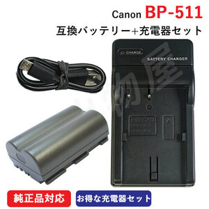 充電器セット キャノン(Canon) BP-511/BP-511A 互換バッテリー ＋充電器（USB） コード 01088-01293
