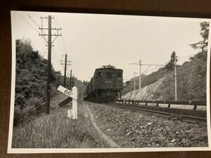 昭和鉄道写真：信越本線碓氷峠のED 42 13[横川]+ED42+ED42+客レ。1963年9月撮影。7.8×11.8㎝。