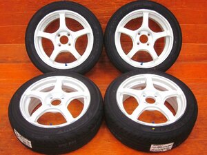 【Y4】美品☆YOKOHAMA WHEEL ADVAN Racing TC-4 白 15インチ 5.5J +45/6.0J +45 PCD100 4H YOKOHAMA ADVAN FLEVA V701 165/55R15(新品)