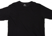 ビーヨウジヤマモトB Yohji Yamamoto ギャザーコードデザインTシャツ 黒2_画像3
