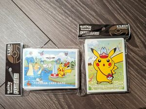 韓国 ポケモンカード スリーブ ２セット enjoy pokemon town ポケカ デッキシールド 海外限定 