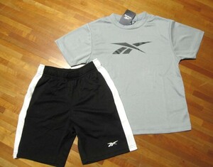 * free shipping * new goods *150*Reebok* top and bottom Set* gray × black * short sleeves half bread * tennis * sport * Reebok *