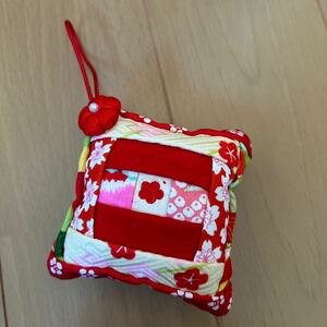  hand made * old cloth * pincushion * kimono remake * patchwork * pincushion * ornament *2