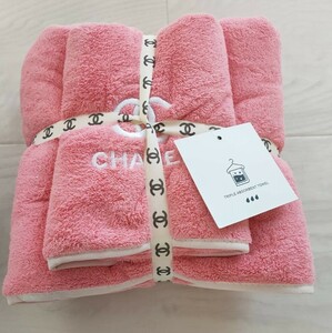 CHANEL シャネル ノベルティ タオルセット ピンク 2枚セット　バスタオル　フェイスタオル