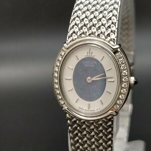 セイコー Seiko 腕時計 動作品 5A70-3010(クレドール ダイヤベゼル) レディース 3553074