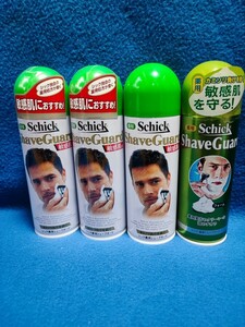 シック Schick 薬用 シェーブガード シェービングフォーム200g 4本セット SG-850 未使用3本 開封済み1本