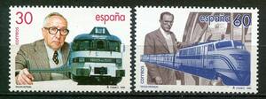 3102◇スペイン　1995年　列車タルゴ 100周年記念　2種完　NH