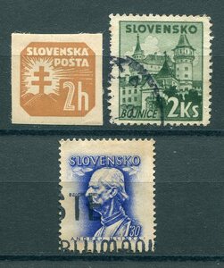 012◇スロバキア　1939年　複十字・教会・人物　3種　済