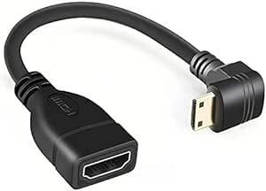 Sound Wave 【 Mini HDMI to HDMI L型（下向き90度角度付き） 】 Mini-HDMI オス to H