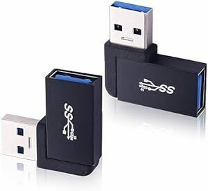Leehitech USB A L字 変換アダプター 90度直角 L型 USB3.2 Gen2 A オス to A メス 10Gb