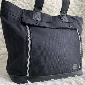 [ beautiful goods ]POTER Porter Yoshida bag tote bag business bag DRASTIC SAC'S BAR A4 high capacity canvas nylon leather black black 