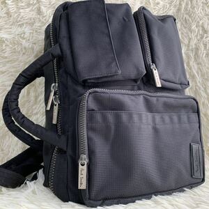 【希少 美品】PaulSmith ポールスミス 3way ビジネスバック ショルダーバッグ リュック バックパック 肩掛け 斜め掛け A4収納可 大容量 黒