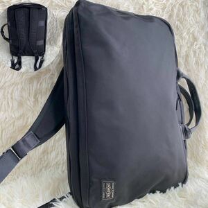 【美品】PORTER ポーター TIME タイム 吉田カバン 3way ビジネスバック ブリーフケース ショルダーバッグ リュック バッグパック 肩掛け A4