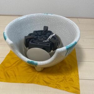  tea utensils Satsuma Oribe .. rice field manner . type electric heating vessel present condition goods 