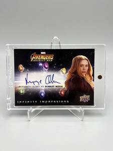ma- bell 2018 Upper Deck Marvel Avengerse Liza Beo rusenElizabeth Olsen As Scarlet Witch autograph autograph card Auto