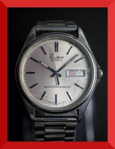 セイコー SEIKO アルバ ALBA クォーツ 3針 デイデイト Y113-8100 男性用 メンズ 腕時計 x751 稼働品