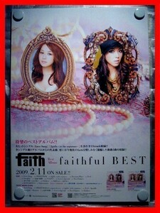 faith（フェイス）/faithful BEST【未使用品】B2告知ポスター(非売品)約７ｍｍ破れあり★送料＆筒代無料★