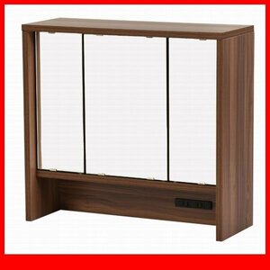  dresser * desk three surface mirror single goods / width 60cm mirror inside moveable shelves storage outlet attaching the back side cosmetics / dark brown /a1