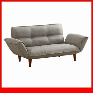  sofa *2 seater . reclining couch sofa / low sofa "zaisu" seat also / cloth pocket coil / made in Japan final product / gray / special price the lowest price /a3