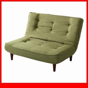 sofa *2 seater high back sofa cloth low sofa "zaisu" seat . pocket coil 3 -step reclining made in Japan final product / green /a2