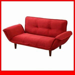  sofa * new goods / compact couch sofa love sofa 2 seater ./ pocket coil reclining nappy type safe made in Japan / red /a4