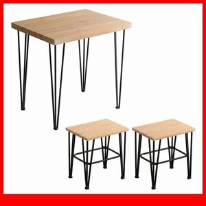  обеденный комплект * Vintage обеденный 3 позиций комплект / стол стул ×2/ Cafe способ верстак ./ под дерево оттенок коричневого / автомобиль Be дуб /a1