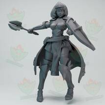 女性騎士（Female Knight）D&D・TRPG用 3Dプリント ミニチュア 未塗装_画像1