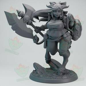 モンスターガール 牛（Cow Monster Girl）D&D・TRPG用 3Dプリント ミニチュア 未塗装