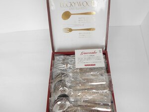 * unused LUCKYWOOD Lucky wood cutlery set spoon Fork 10ps.@pi rough / curry spoon pasta Fork 