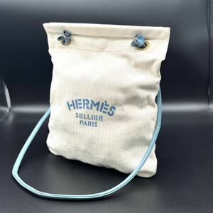 1 иен прекрасный товар HERMES Hermes Mini a Lee ntowaru пепел × кожа сумка на плечо dD0472N
