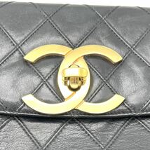 1円 美品 CHANEL シャネル ビコローレ デカ ココマーク ターンロック レザー ハンド クラッチ バッグ dD0529N_画像6