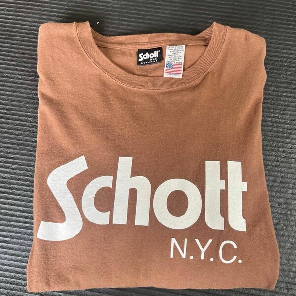 SCHOTT　ショット　Ungrid maide in USA ブラウン　ロンT 長袖 