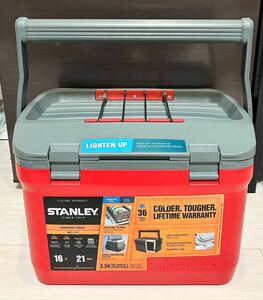 STANLEY スタンレー クーラーボックス 新品保管品16QT 15.1L レッド 保冷 小型 ハードクーラー キャンプ ソロ アウトドア 