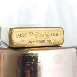 1111円～ ZIPPO 美品 1932 1988ダブルイヤー SOLID BRASS 真鍮 1988年製 スリム ジッポー オイルライター USA