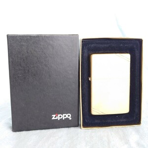 1111円～ ZIPPO 未使用 ソリッドブラス ダイアゴナルライン 真鍮 ビンテージ 1989年製 箱有り 取説 80年代 ジッポー 希少モデル USA